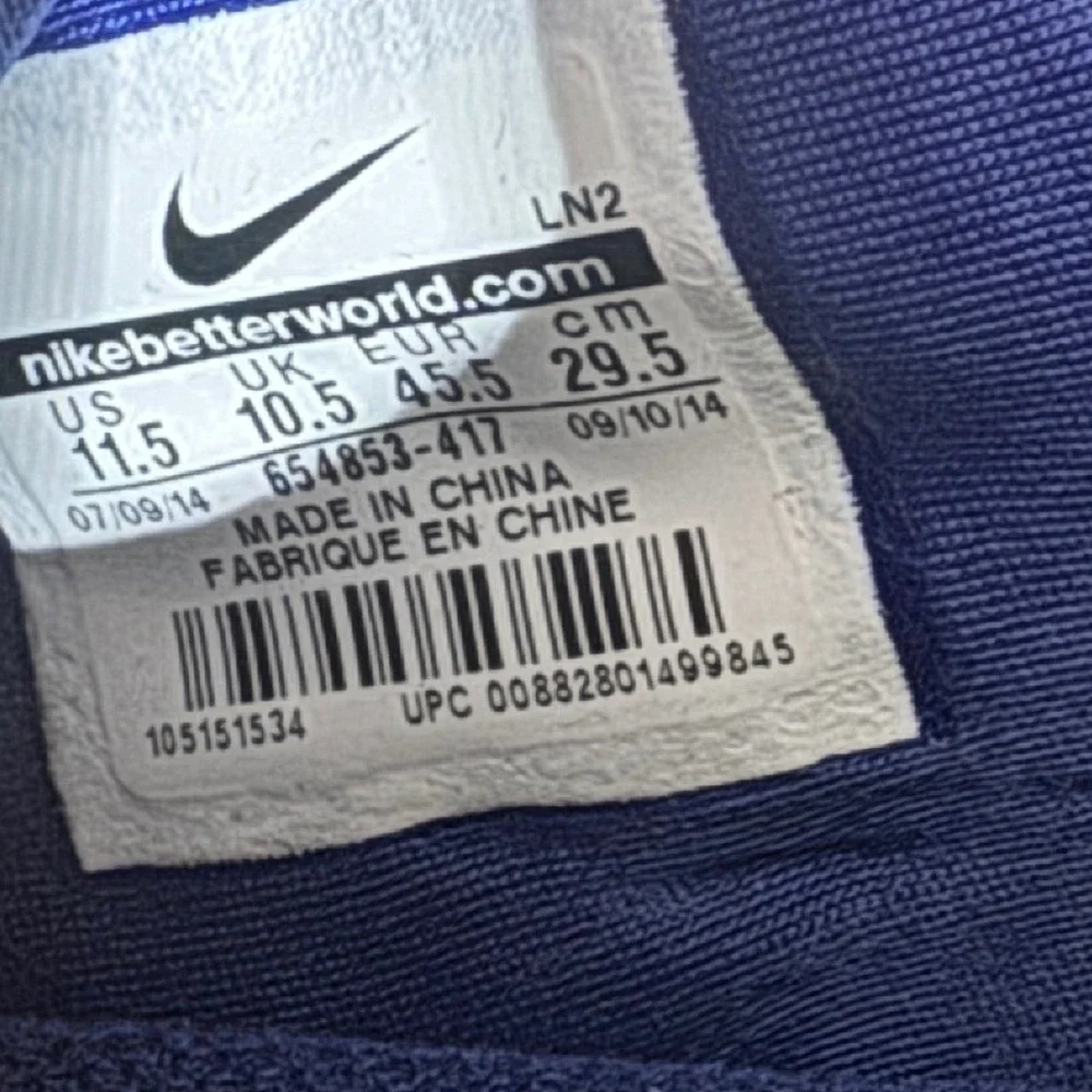 Nike Lunar Trout 2 Baseball Cleats Mens 11.5 Blue White Metal Spike Shoes